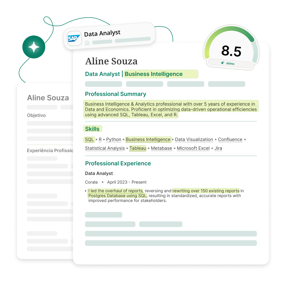 CV traduzido e otimizado para vagas internacionais
