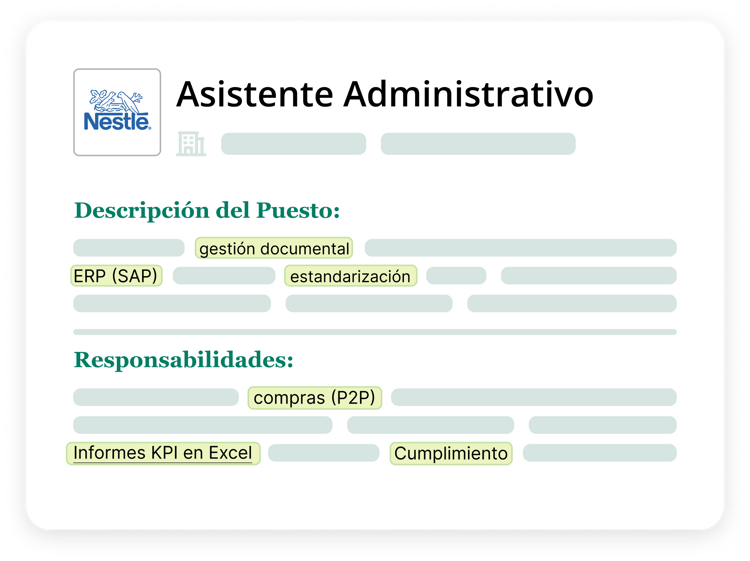 Descripción de la vacante de Nestlé